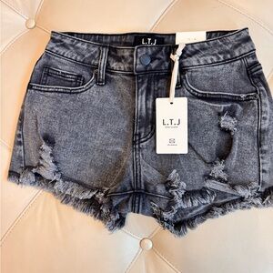 Letters to Juliet black denim very short shorts